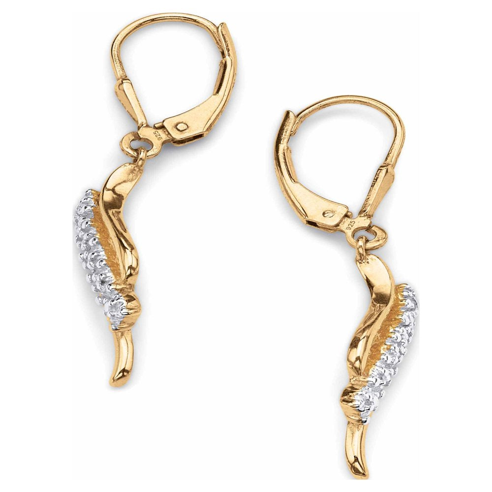 Diamond Accent Waterfall Drop Earrings in 14K Gold-Plated Sterling Silver
