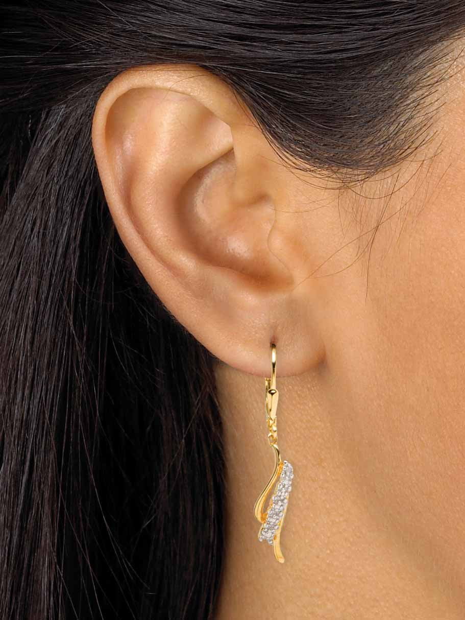 Diamond Accent Waterfall Drop Earrings in 14K Gold-Plated Sterling Silver